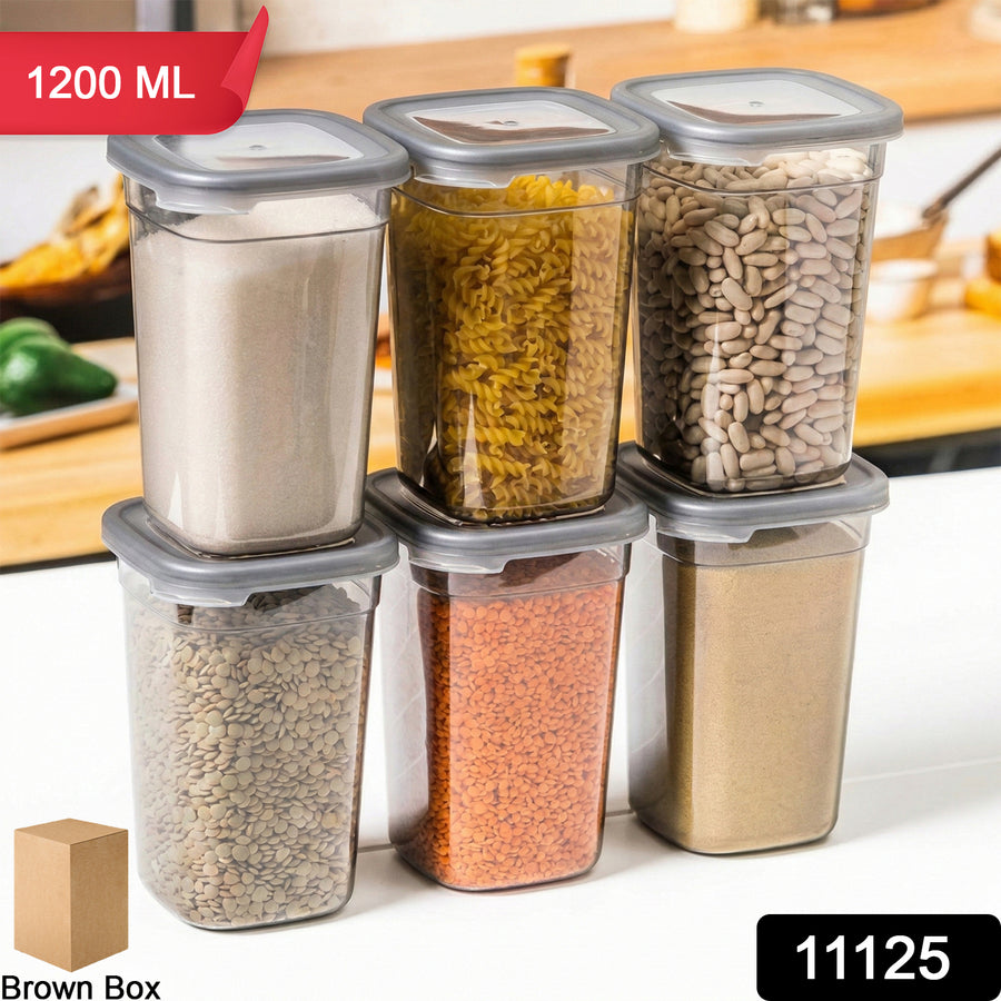 Plastic Multipurpose Kitchen Storage Fridge Container (1200 Ml 6 Pc)